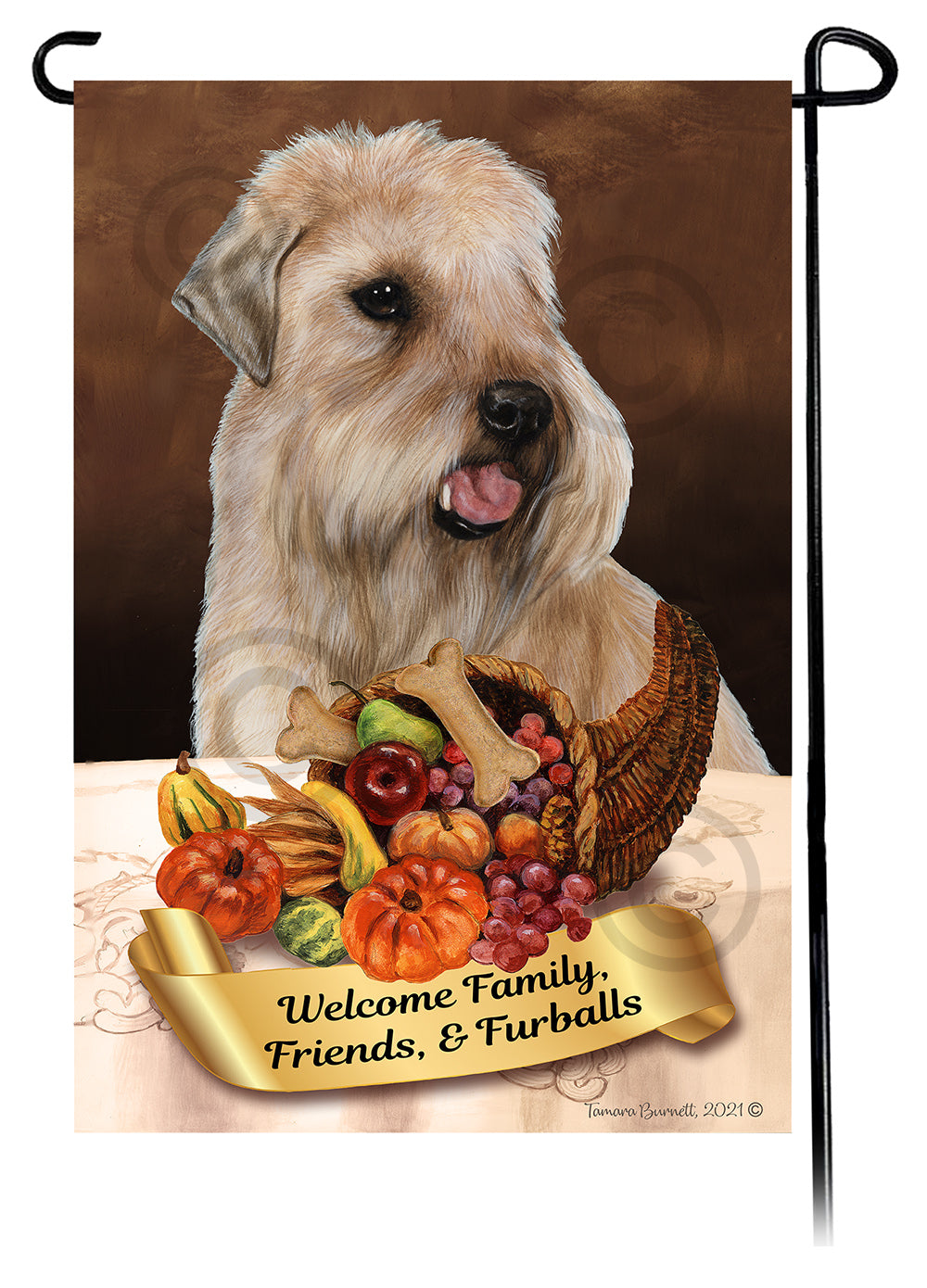 Soft Coated Wheaten Thanksgiving - Garden Flag