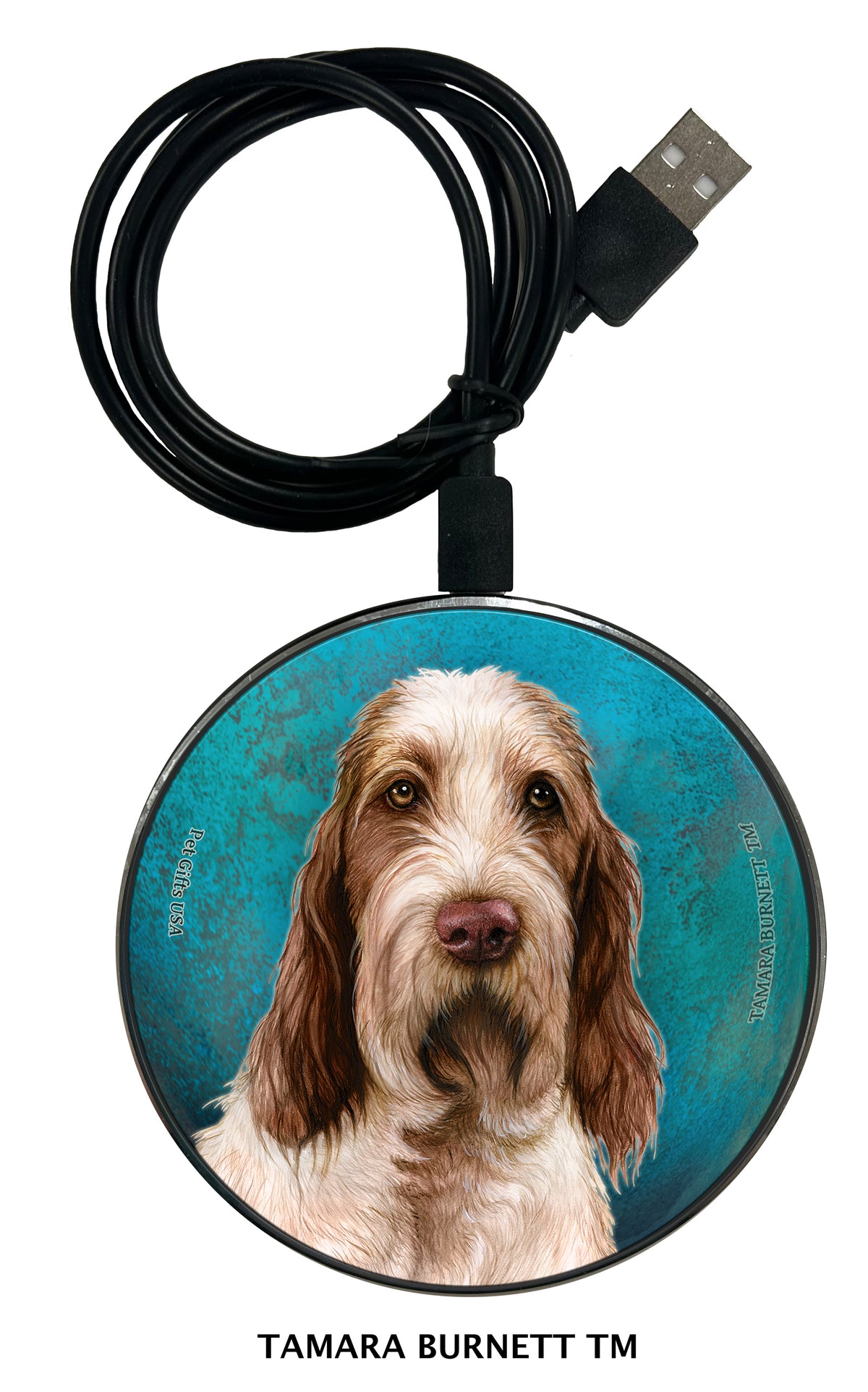 Spinone Italiano Brown and White Zoomies Wireless Charger