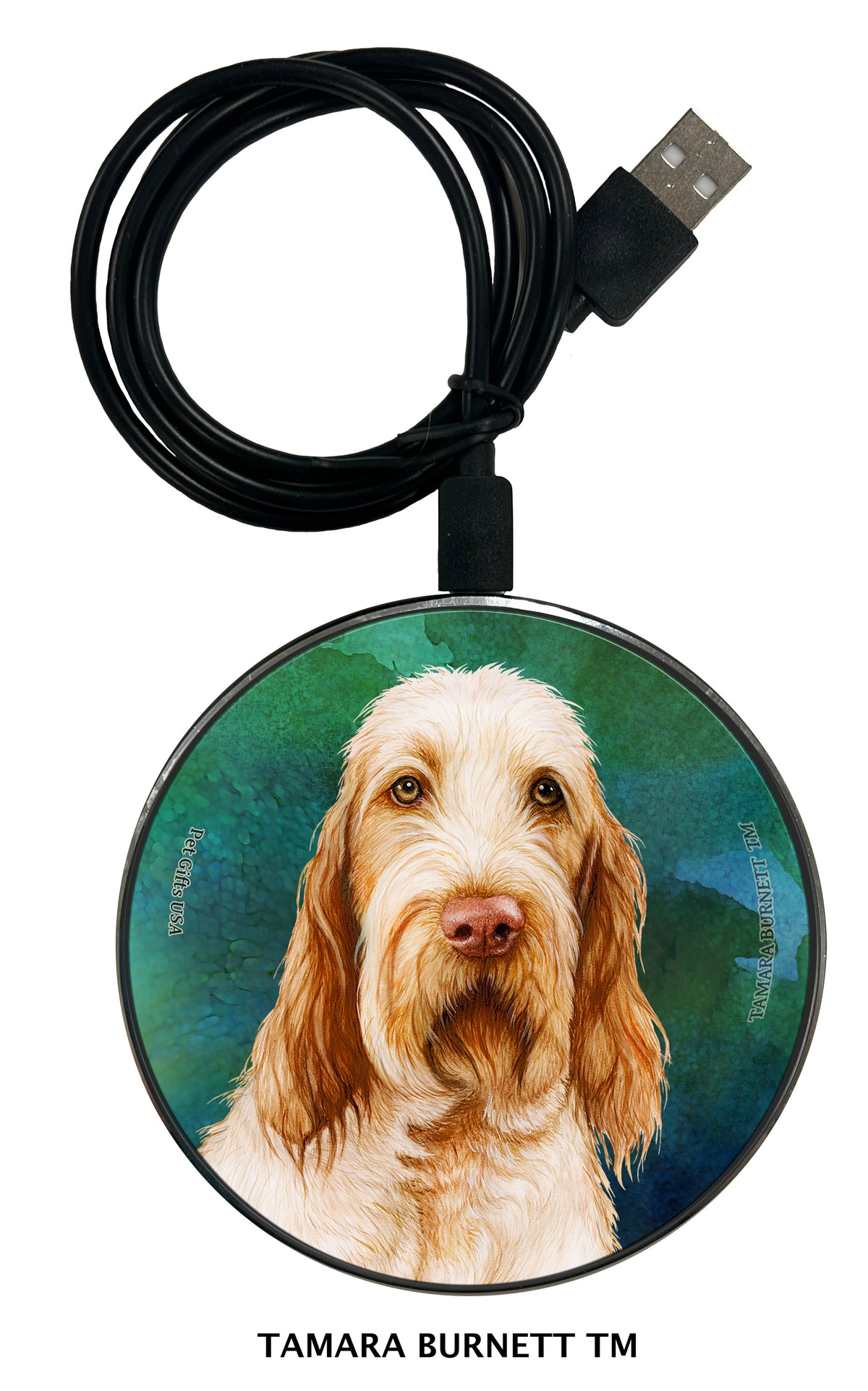 Spinone Italiano Orange and White Zoomies Wireless Charger
