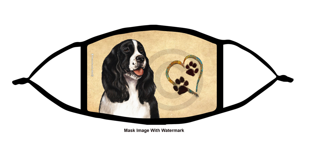 Springer Spaniel (Black and White) Face Mask