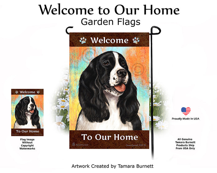 English Springer Spaniel Welcome To Our Home Garden Flags