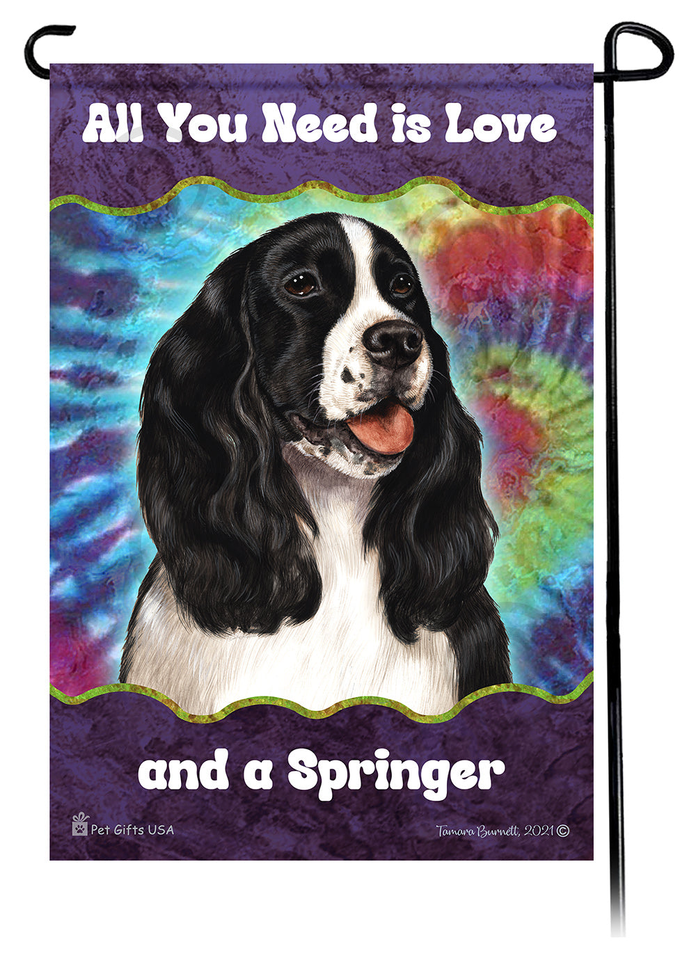 Springer Spaniel All You Need Is Love Garden Flags