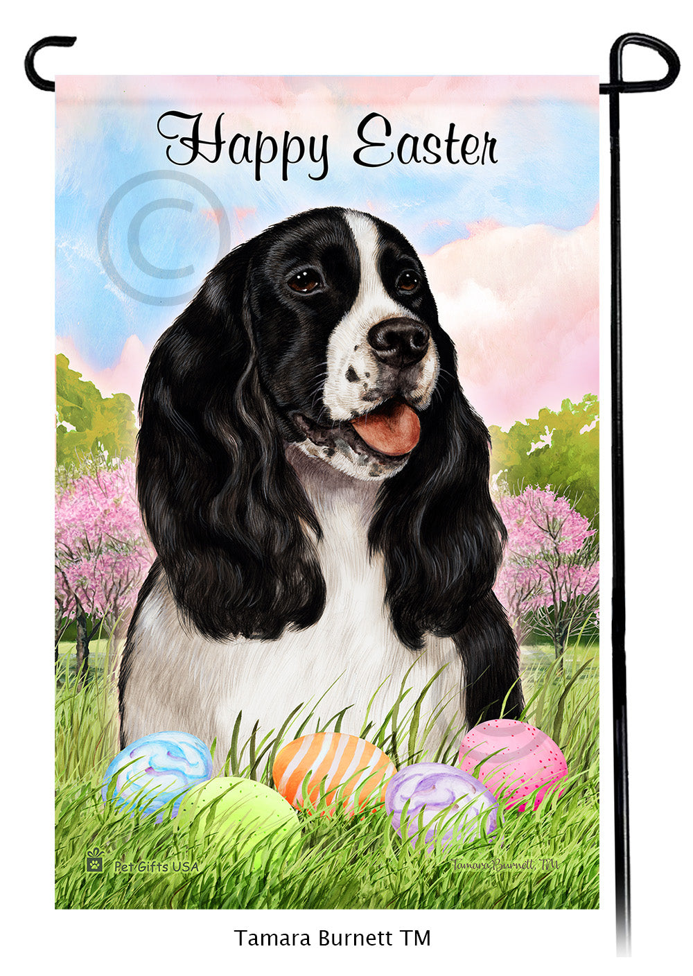 Springer Spaniel Happy Easter - Garden Flag