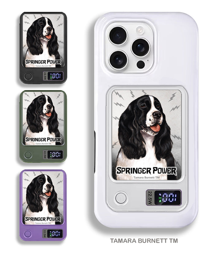 English Springer Spaniel Black Phone Bank Wireless Charger