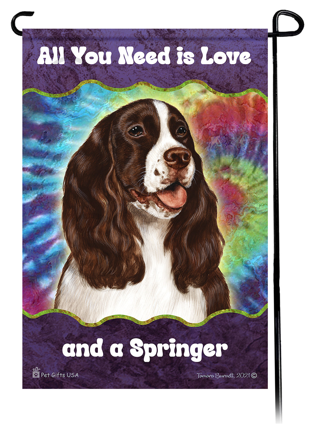 Springer Spaniel All You Need Is Love Garden Flag