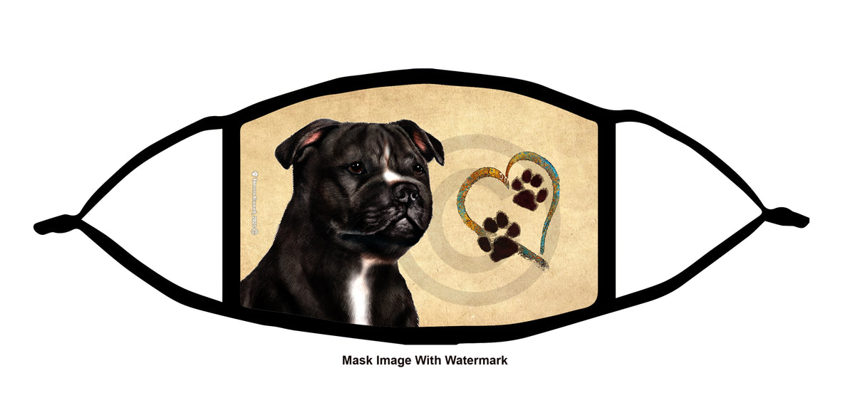 Staffordshire Bull Terrier (Black and White) Face Mask