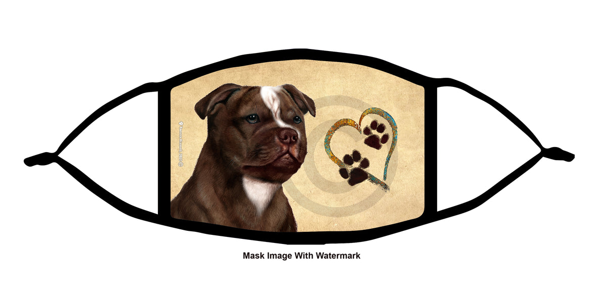 Staffordshire Bull Terrier (Chocolate and White) Face Mask