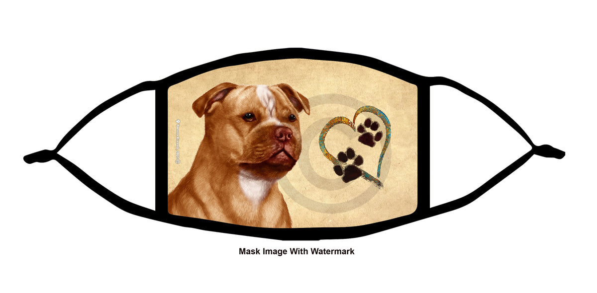 Staffordshire Bull Terrier (Orange and White) Face Mask