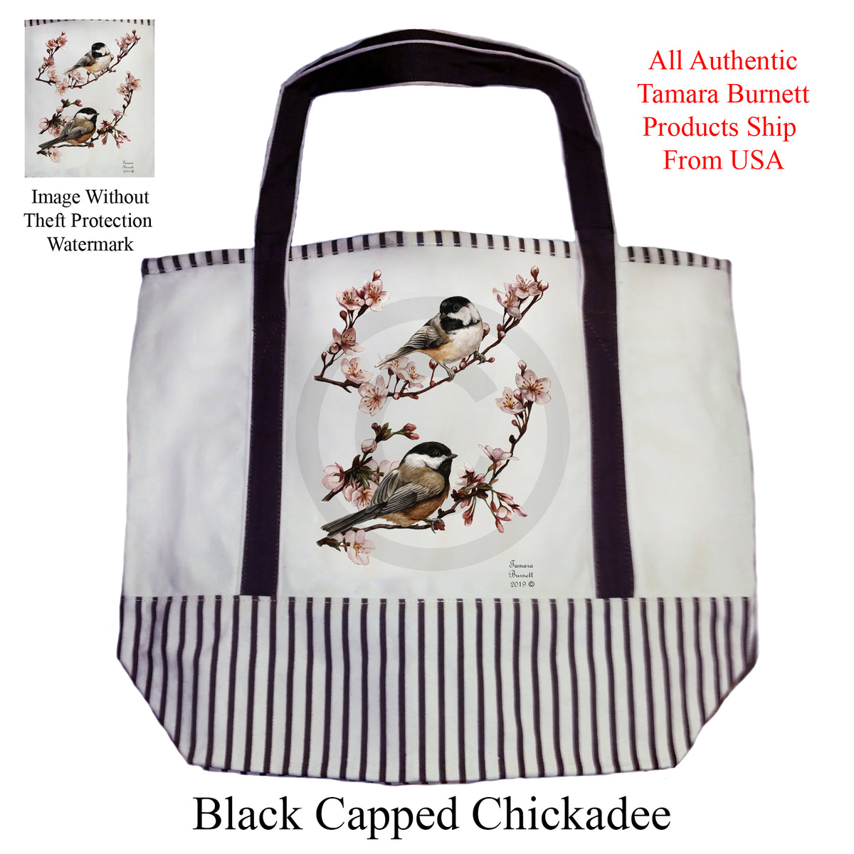 Black Capped Chickadee - Tote Bag