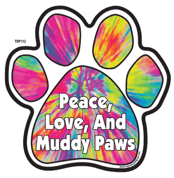 Tie Dye Paw Shaped Magnets