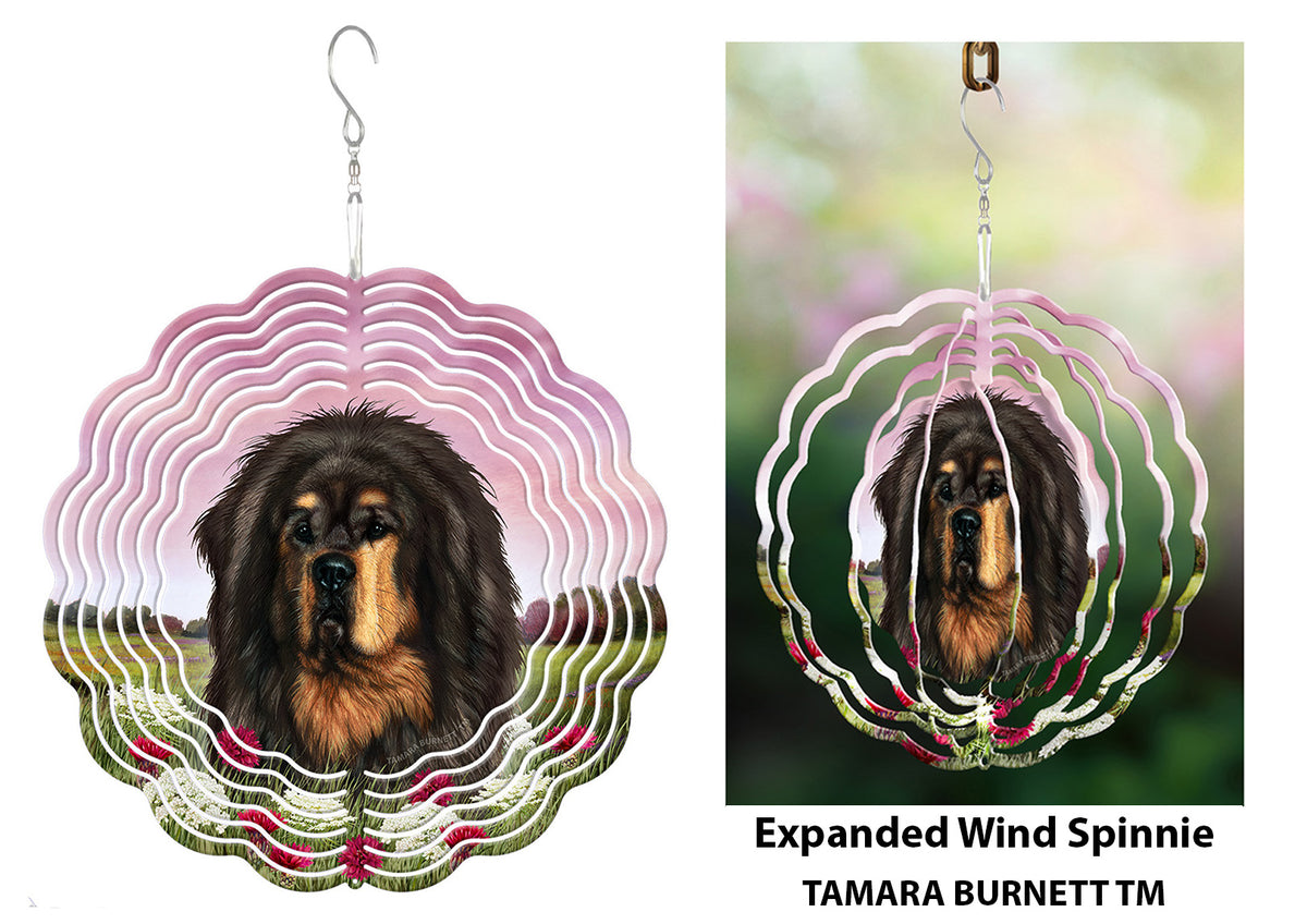 Tibetan Mastiff Black and Tan Wind Spinner