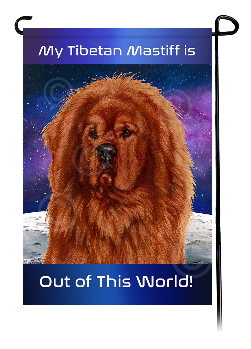 Tibetan Mastiff Out Of This World - Garden Flag