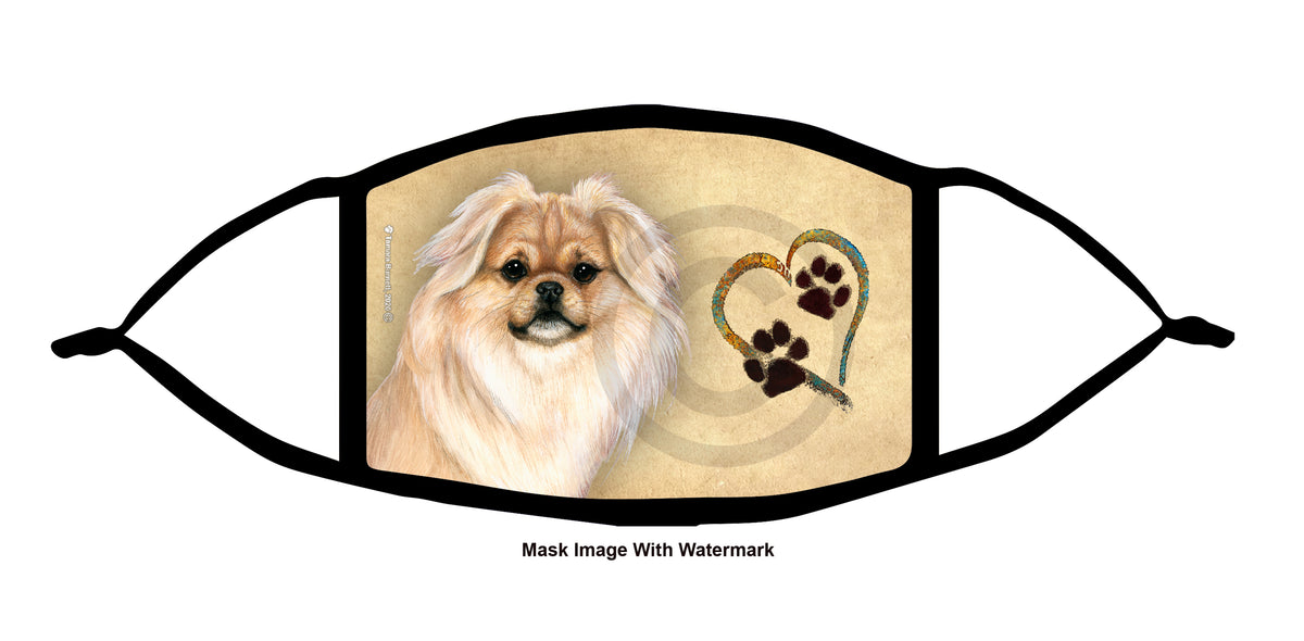 Tibetan Spaniel (Cream) Face Mask