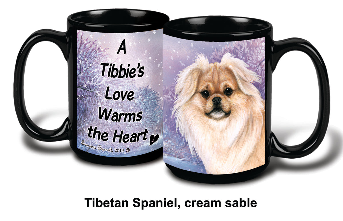 Tibetan Spaniel Cream Winter Mug 15 oz