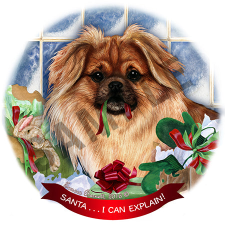 Tibetan Spaniel Fawn - Santa I Can Explain Ornament