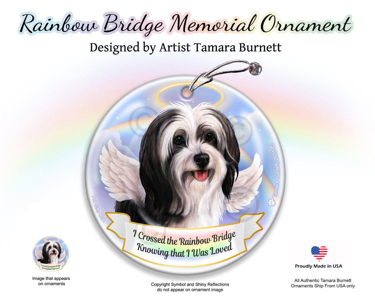 Tibetan Terrier Black and White Ornament