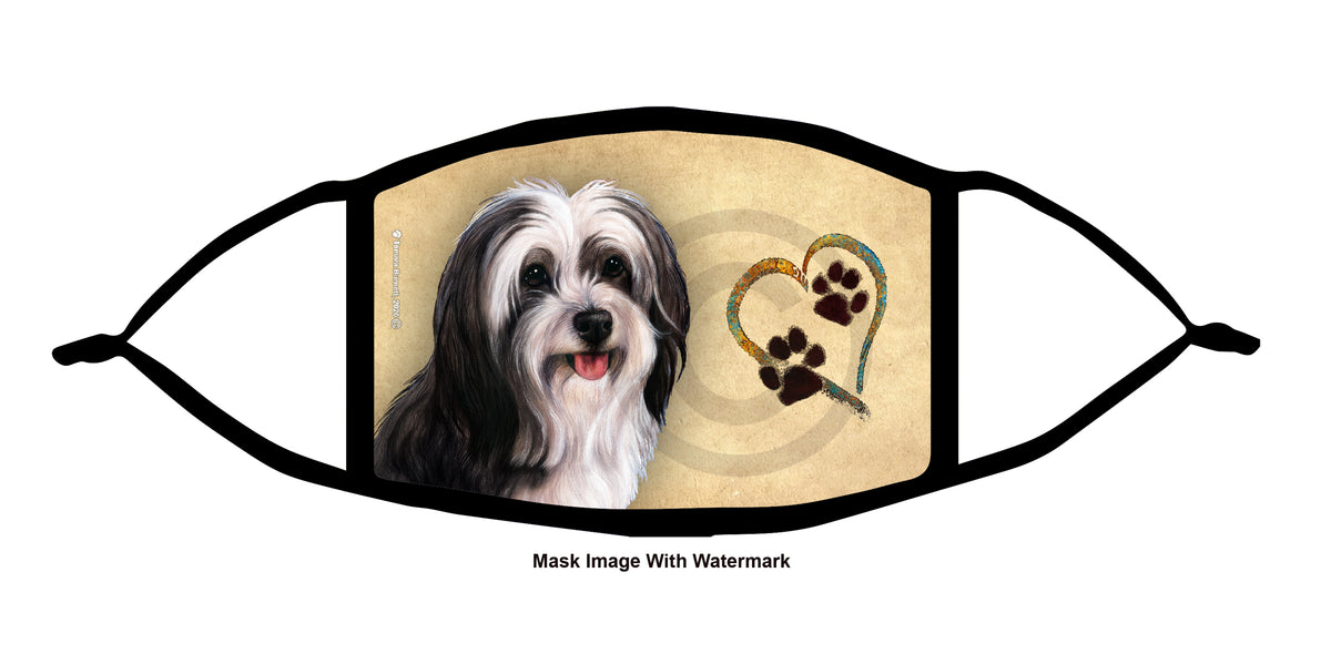 Havanese (Black and White) Face Mask