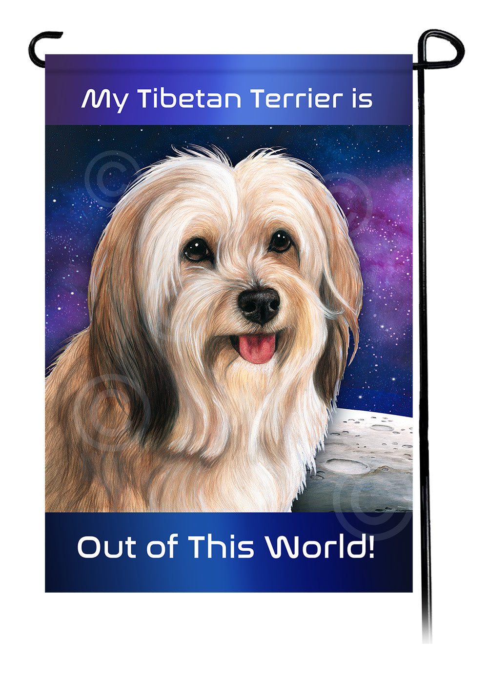 Tibetan Terrier Out Of This World - Garden Flag