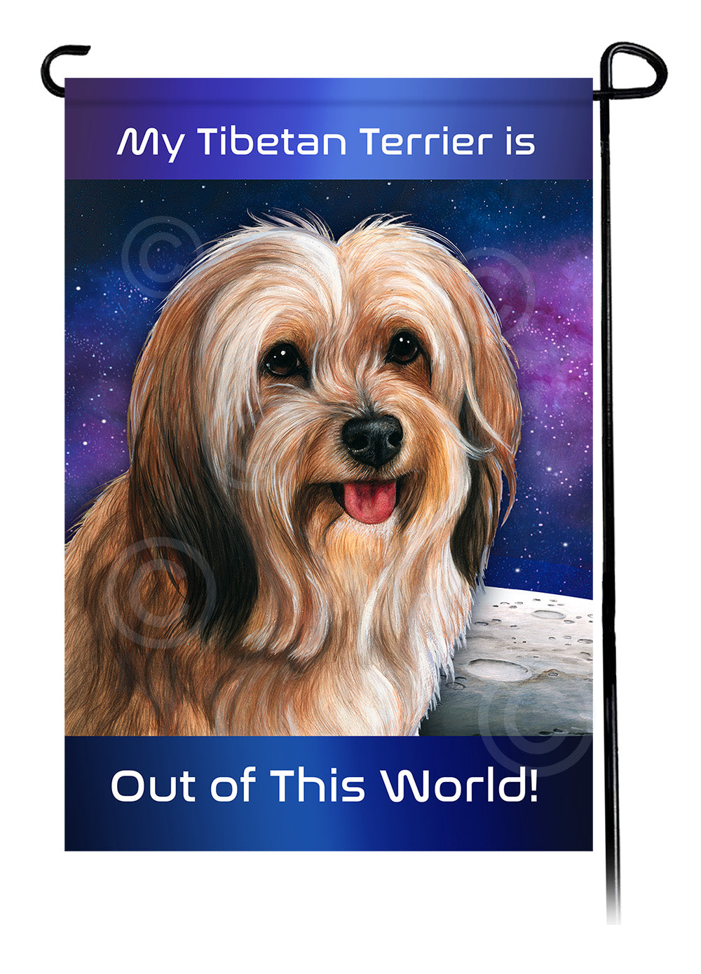 Tibetan Terrier Out Of This World - Garden Flag