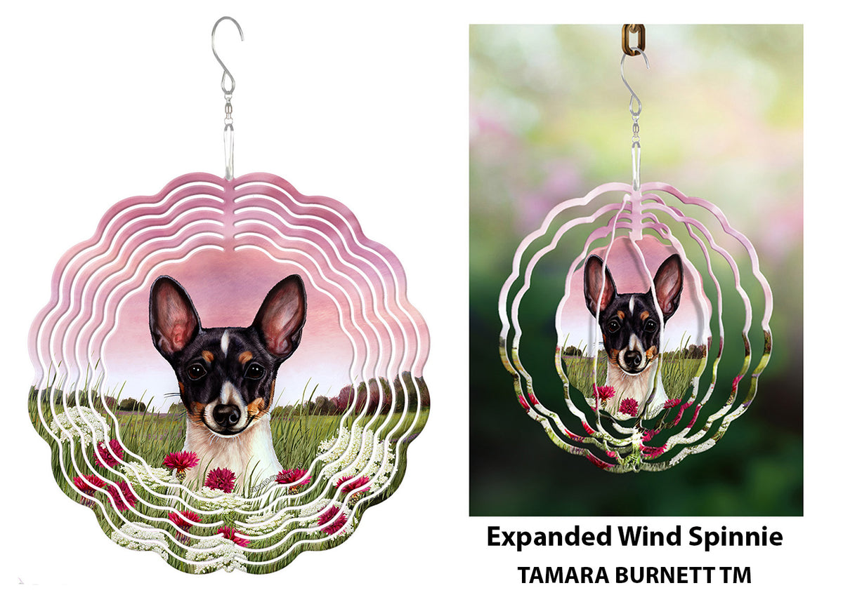 Toy Fox Terrier Black Tri Wind Spinner