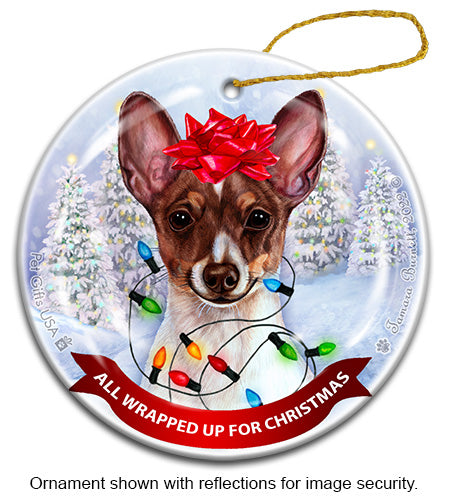 Toy Fox Terrier Chocolate Tri-Color Ornament