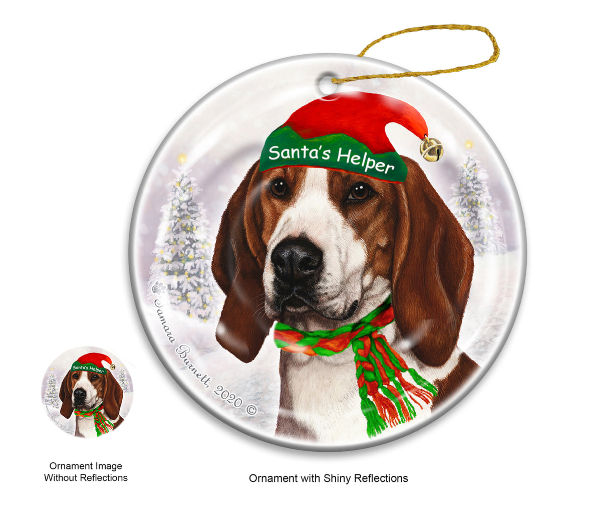 Treeing Walker Coonhound - Santa's Helper Ornament