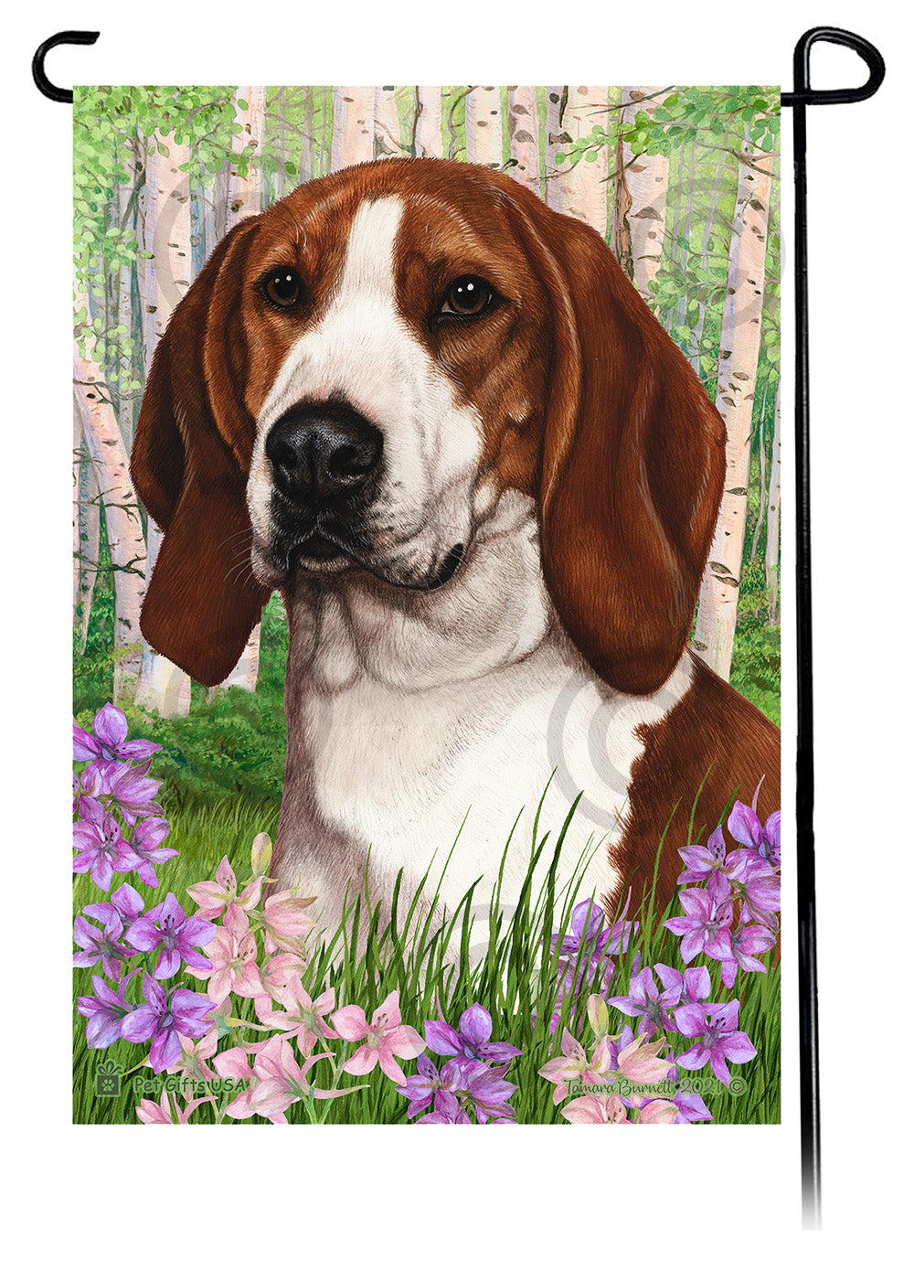 Coonhound Spring Flowers - Garden Flag