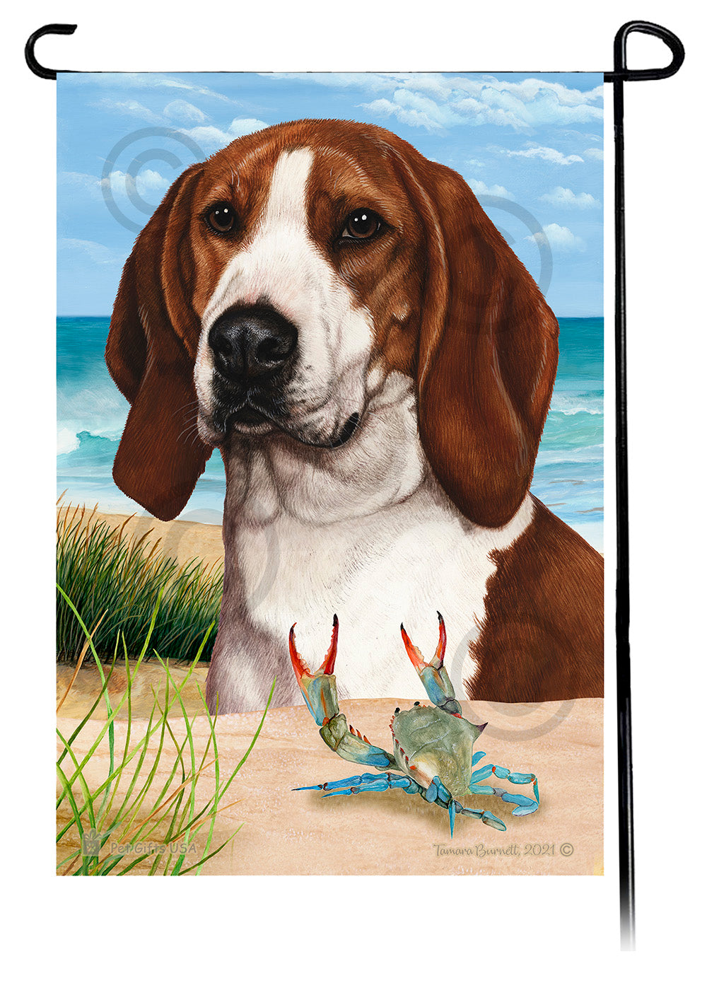 Coonhound Summer Flowers Garden Flag
