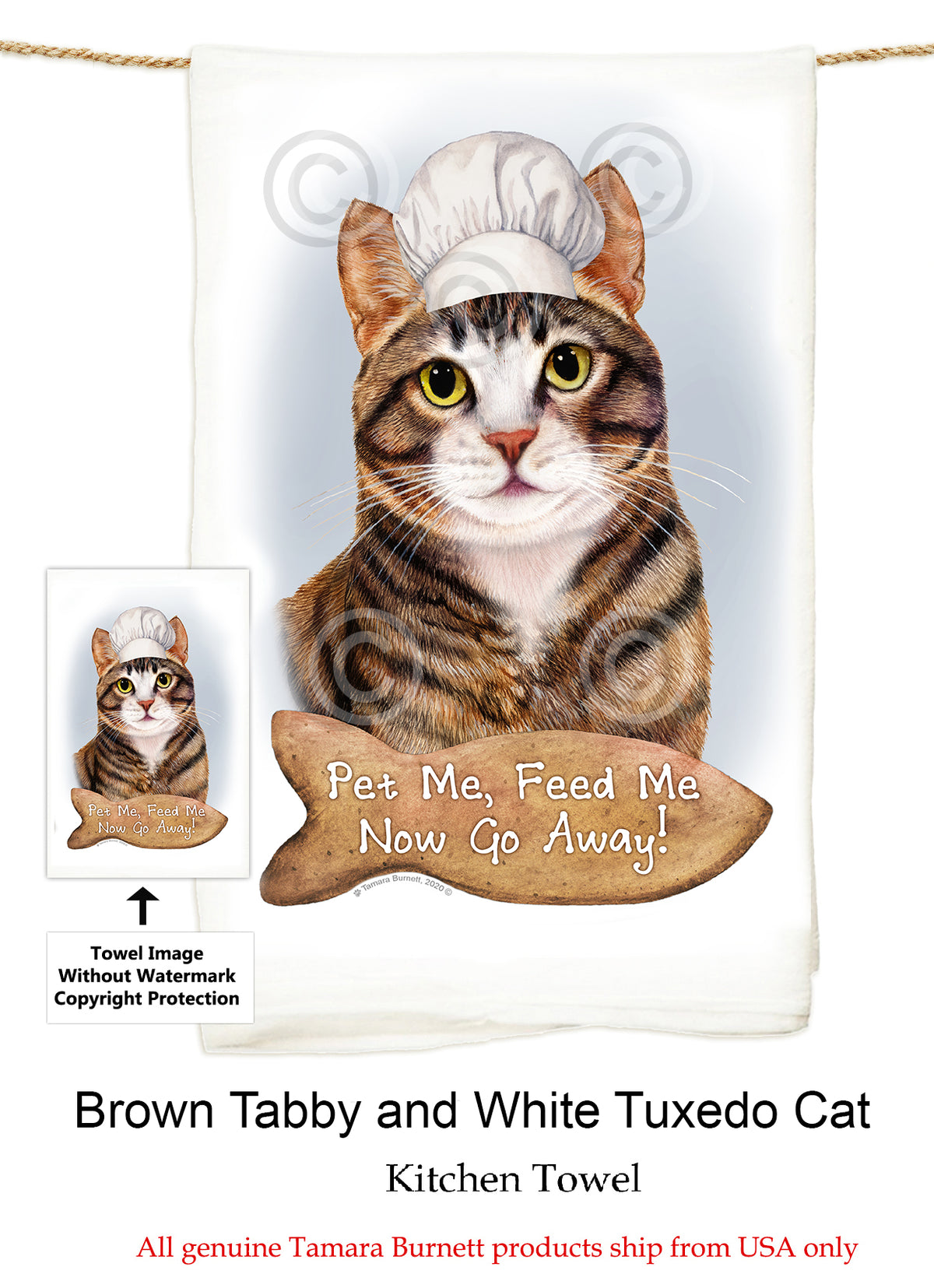 Tuxedo Cat Flour Sack Towel