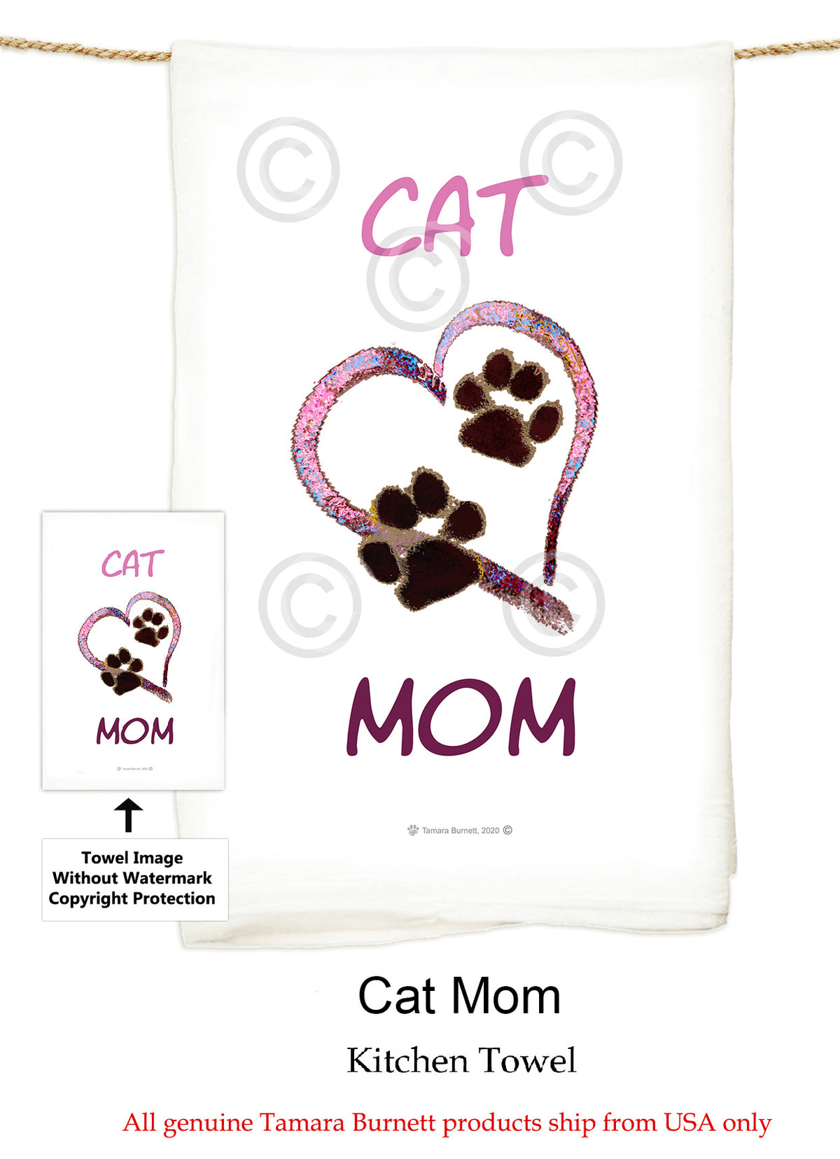 Cat Mom Flour Sack Towel