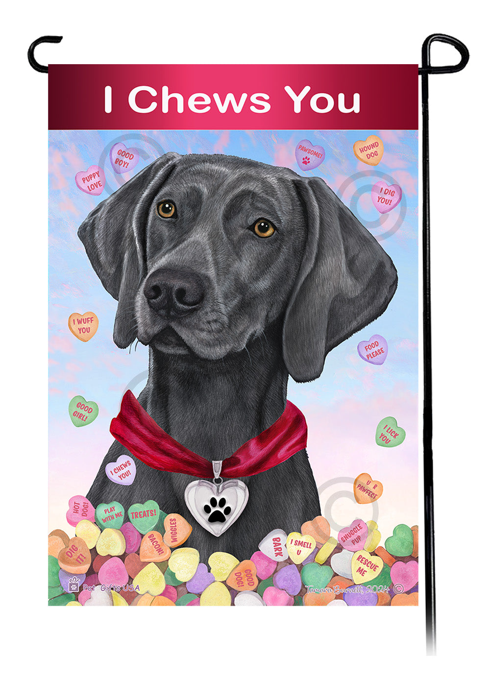 Weimaraner Valentine Sweetheart - Garden Flag