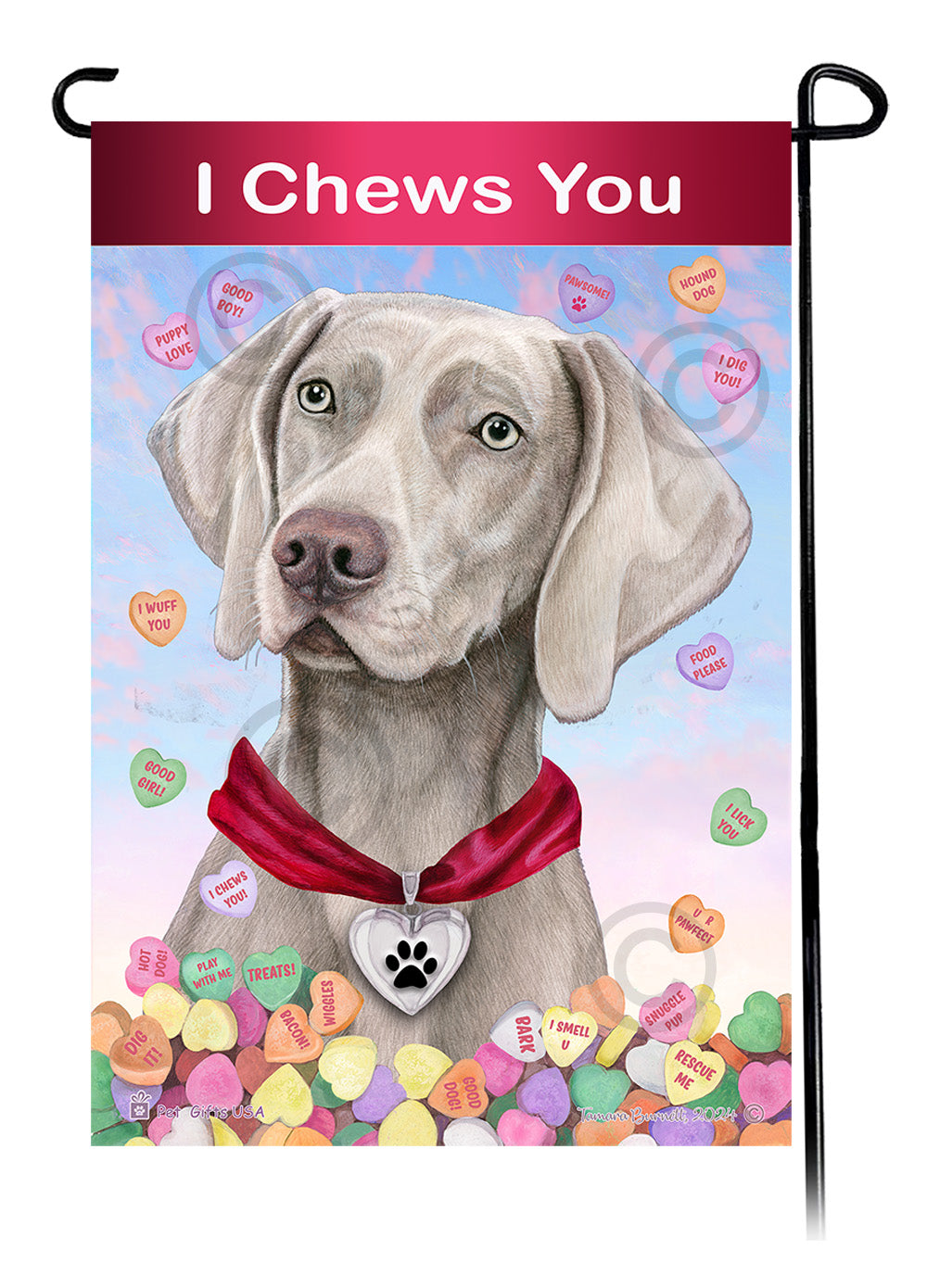 Weimaraner Valentine Sweetheart - Garden Flag