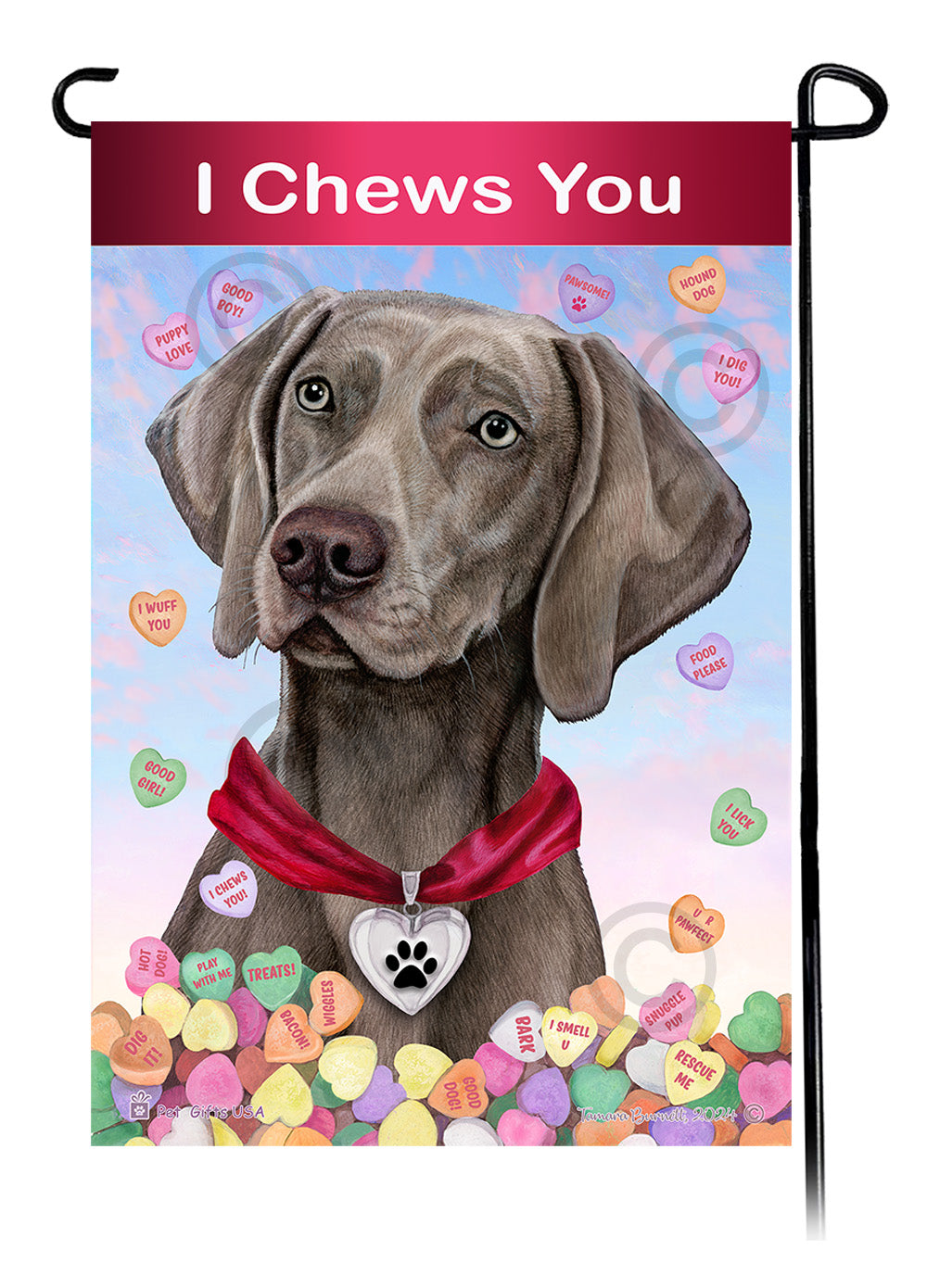 Weimaraner Valentine Sweetheart - Garden Flag