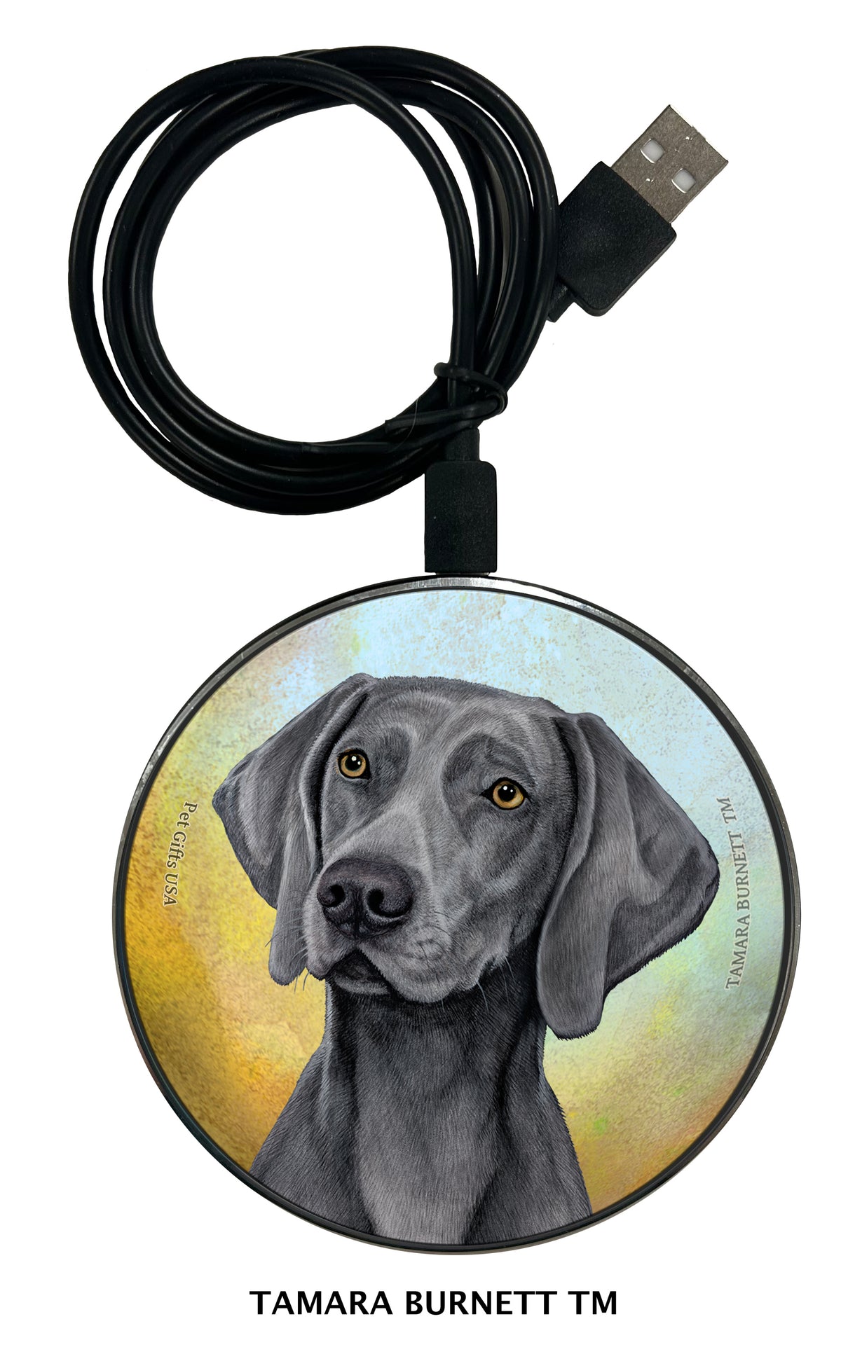 Weimaraner Light Blue Zoomies Wireless Charger