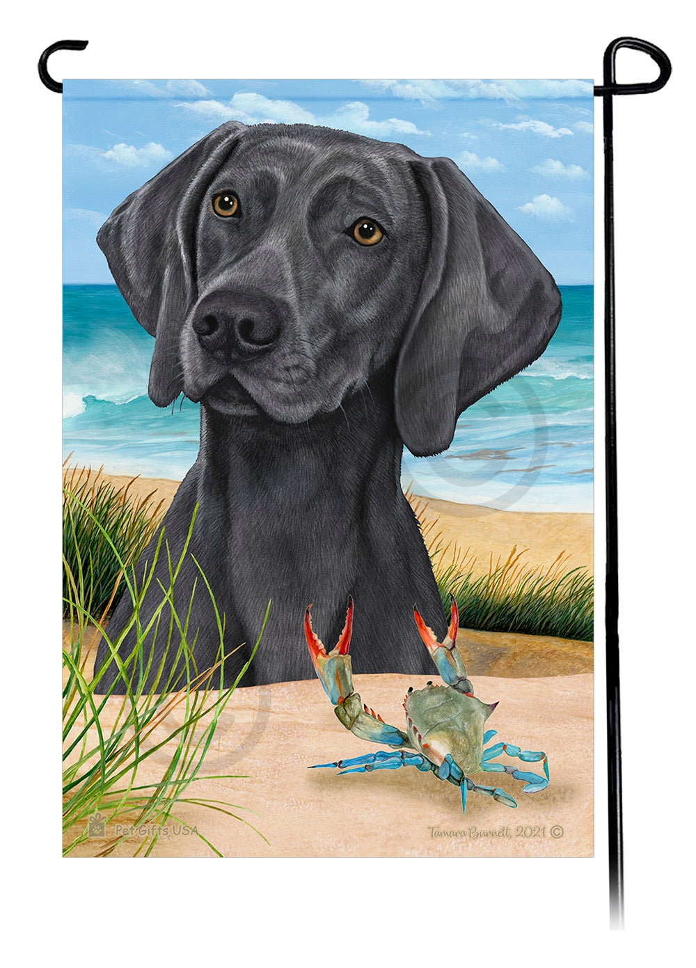 Weimaraner Summer Flowers Garden Flag