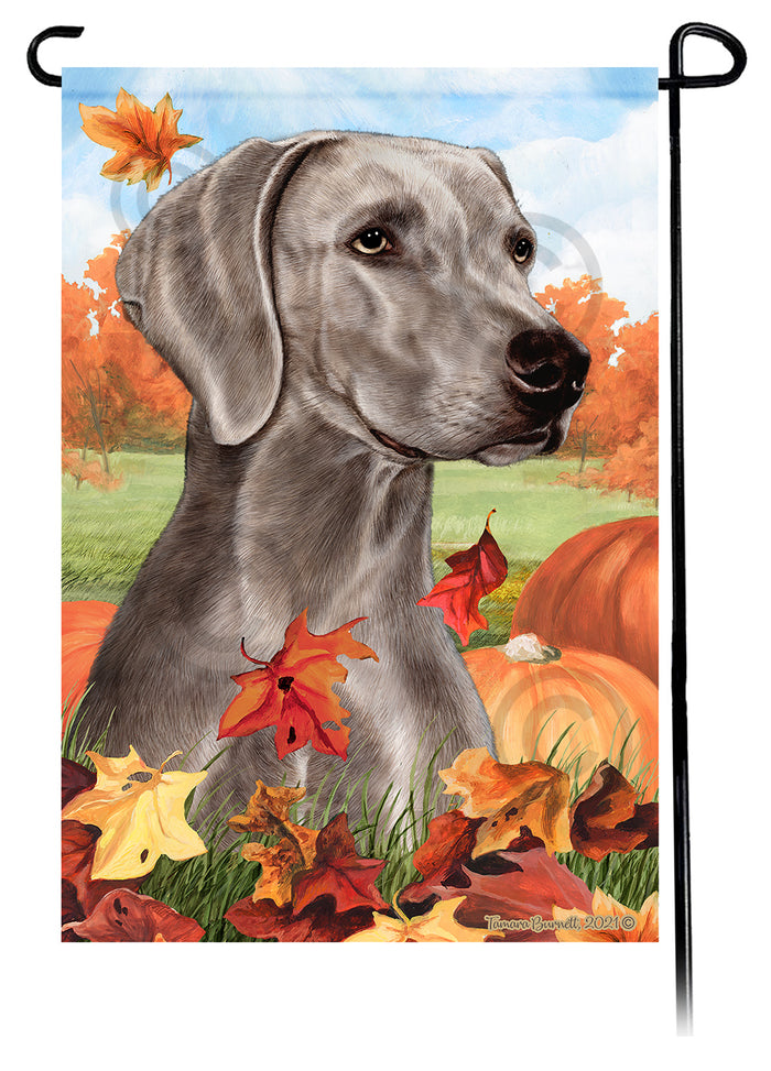 Weimaraner Falling Leaves Garden Flags