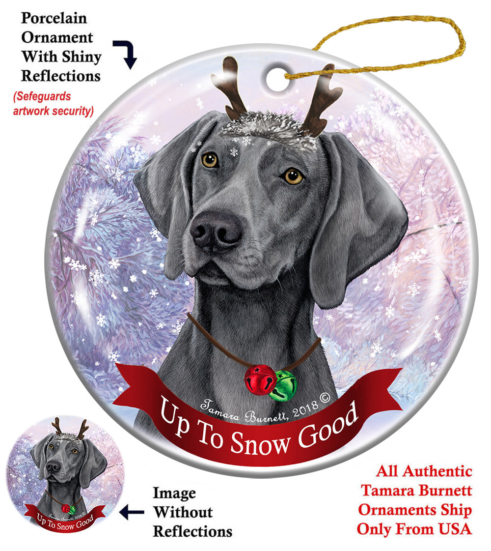 Weimaraner Light Blue Ornament