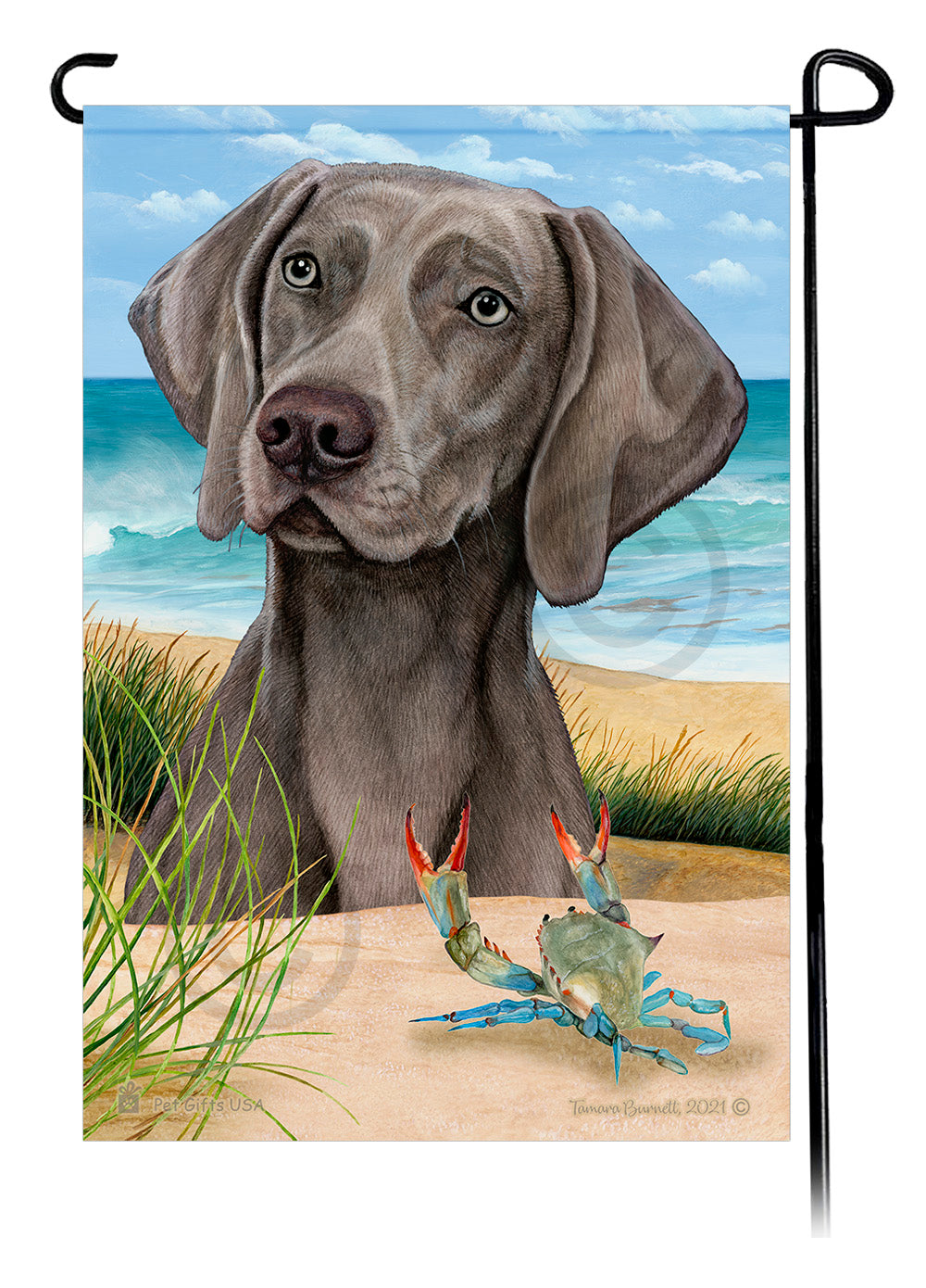 Weimaraner Summer Flowers Garden Flag