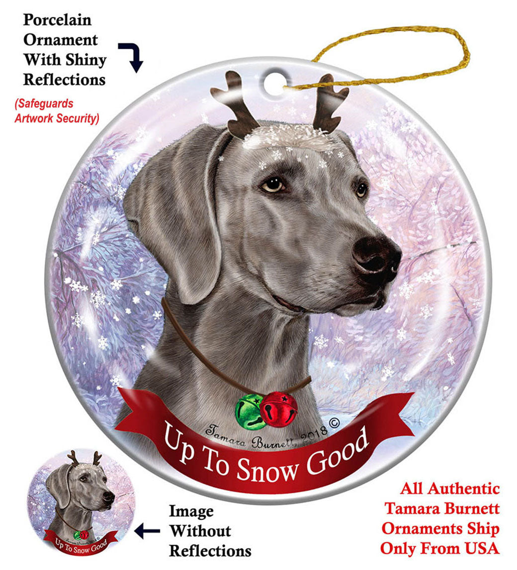 Weimaraner - Up To Snow Good Ornament