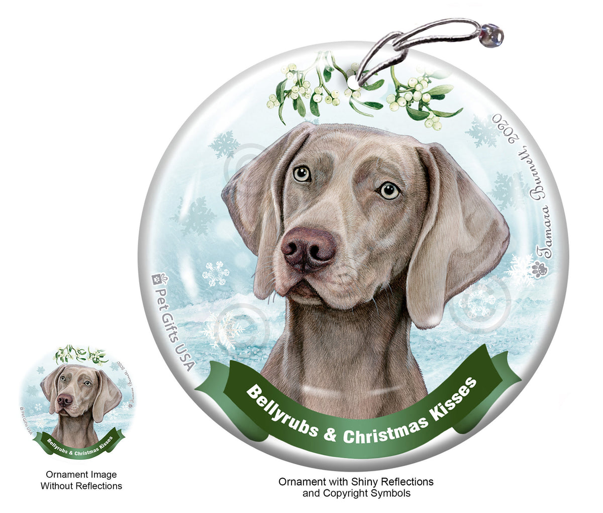 Weimaraner Silver Grey Ornament