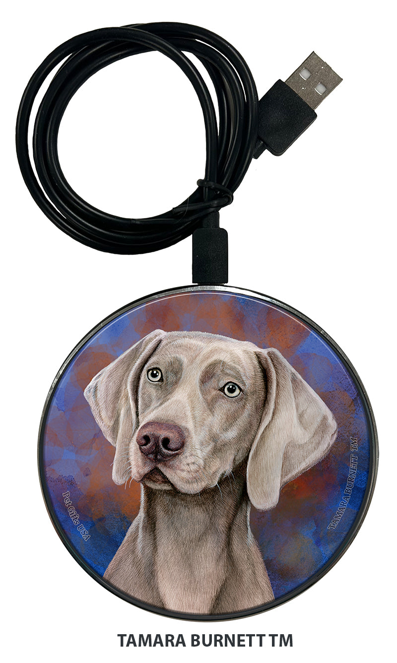 Weimaraner Silver Grey Zoomies Wireless Charger