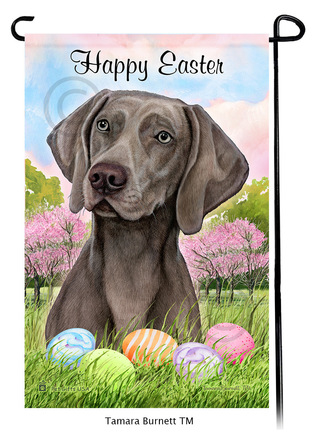 Weimaraner Happy Easter - Garden Flag