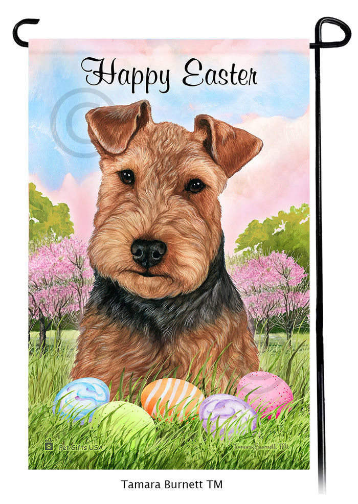 Welsh Terrier Happy Easter Garden Flags