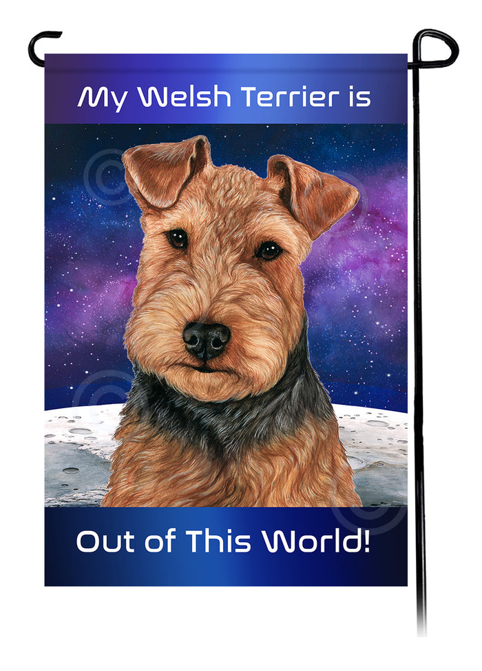 Welsh Terrier Out Of This World Garden Flags