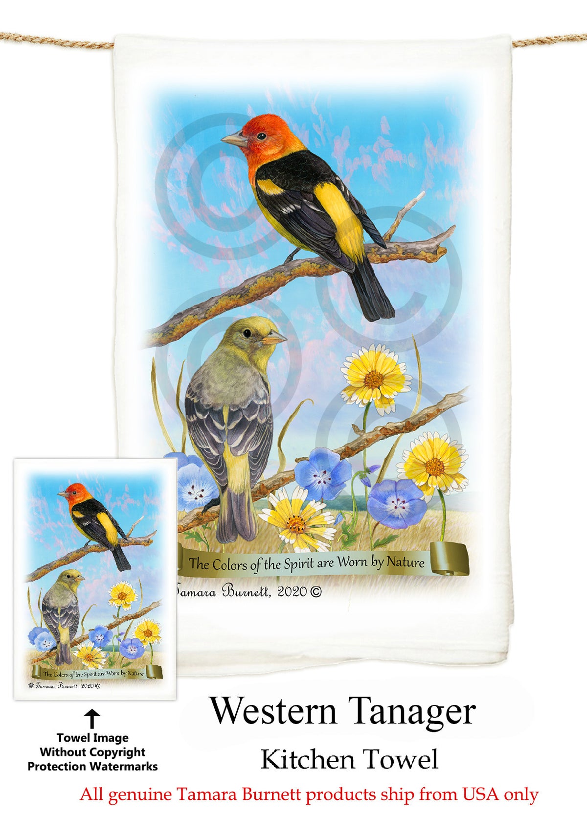Western Tanager Flour Sack Towel