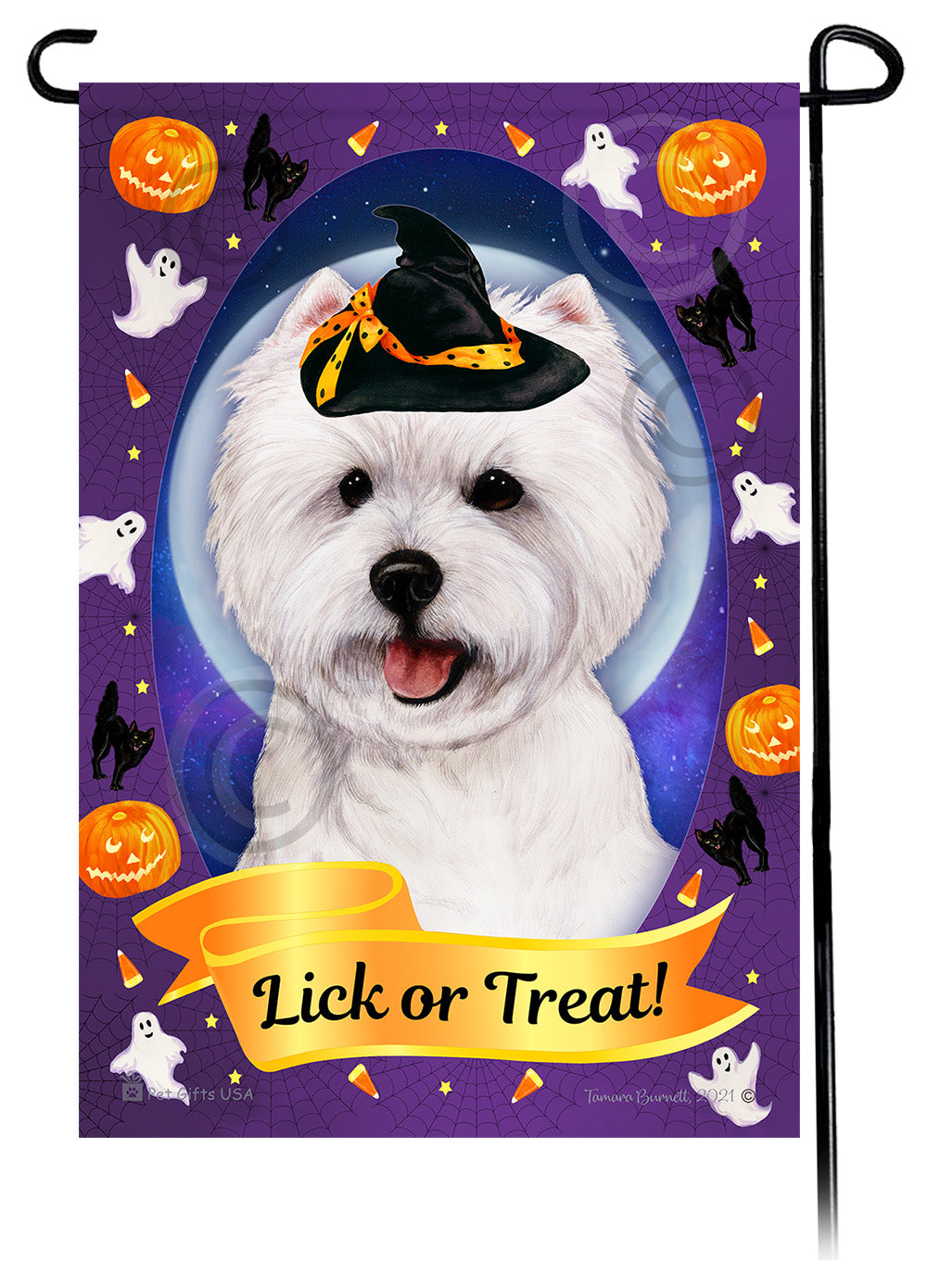 West Highland Terrier Halloween Howls - Garden Flag