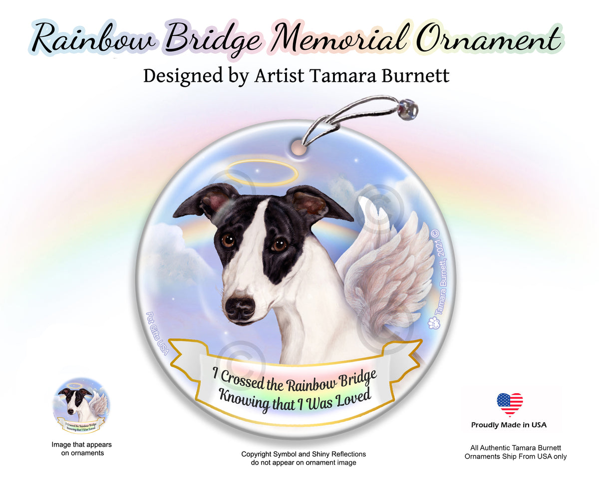 Whippet Black and White Ornament