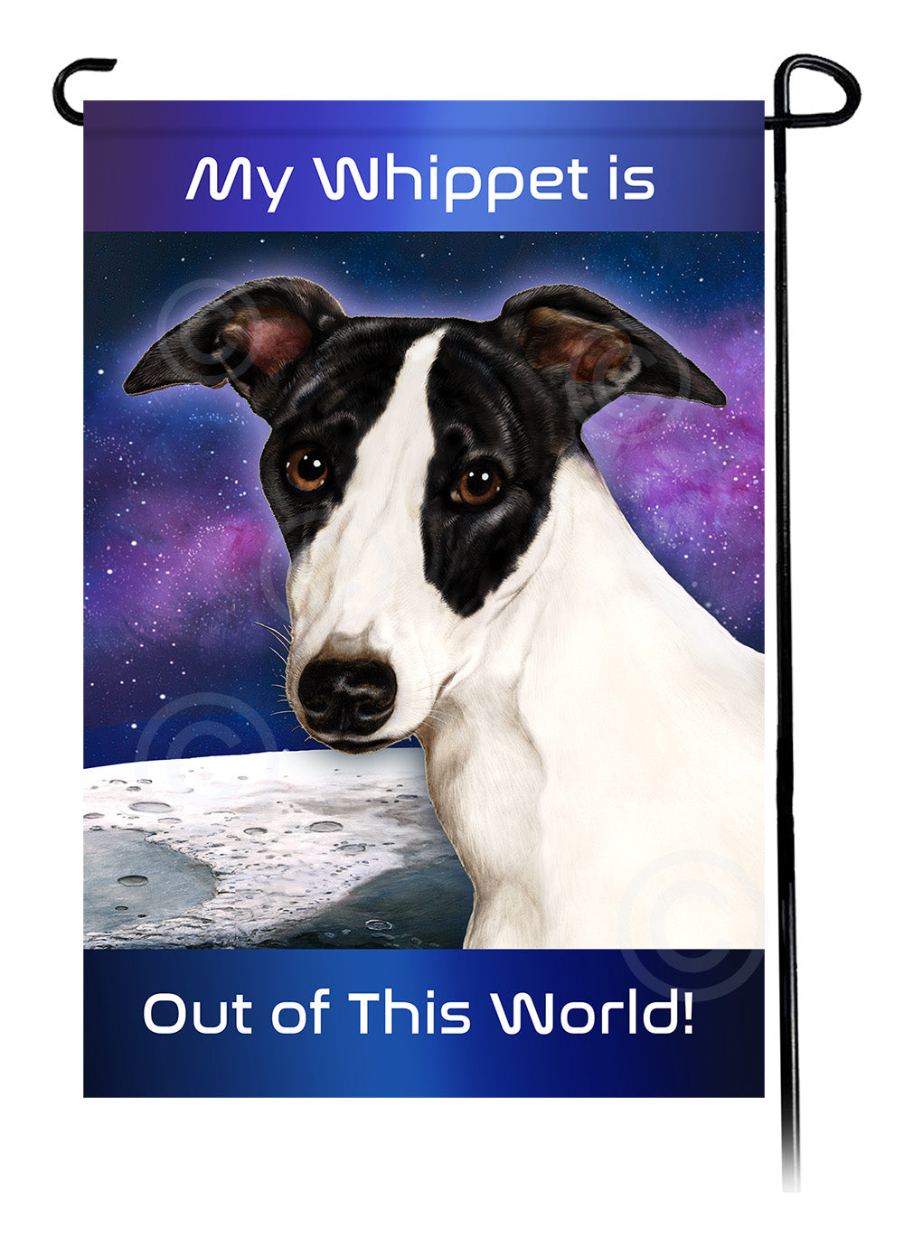 Whippet Out Of This World Garden Flags