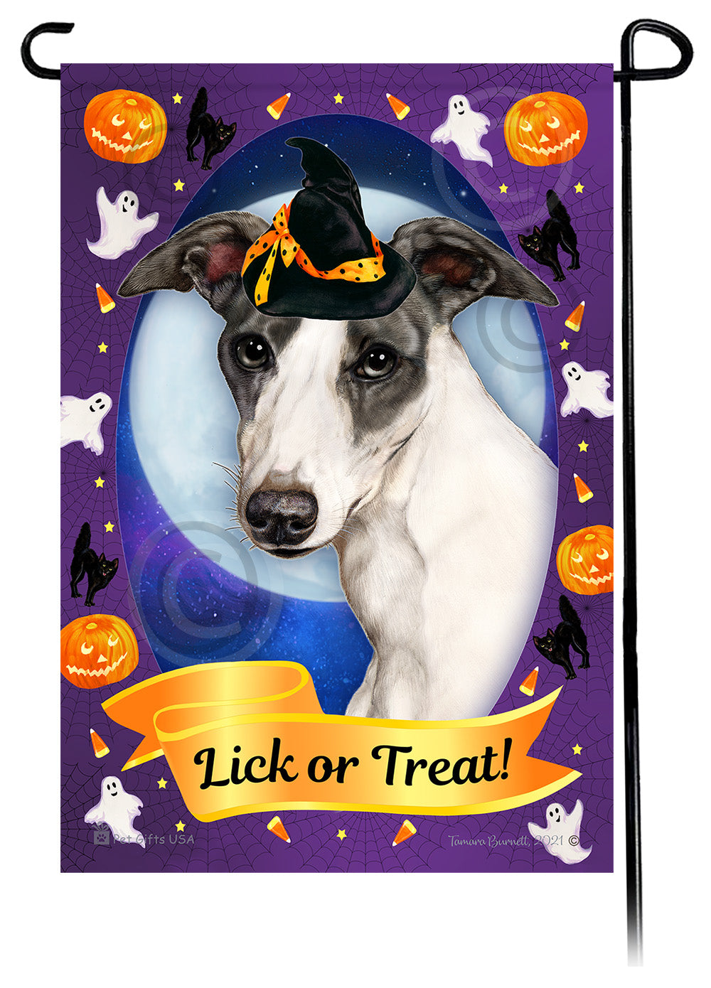 Whippet Halloween Howls - Garden Flag