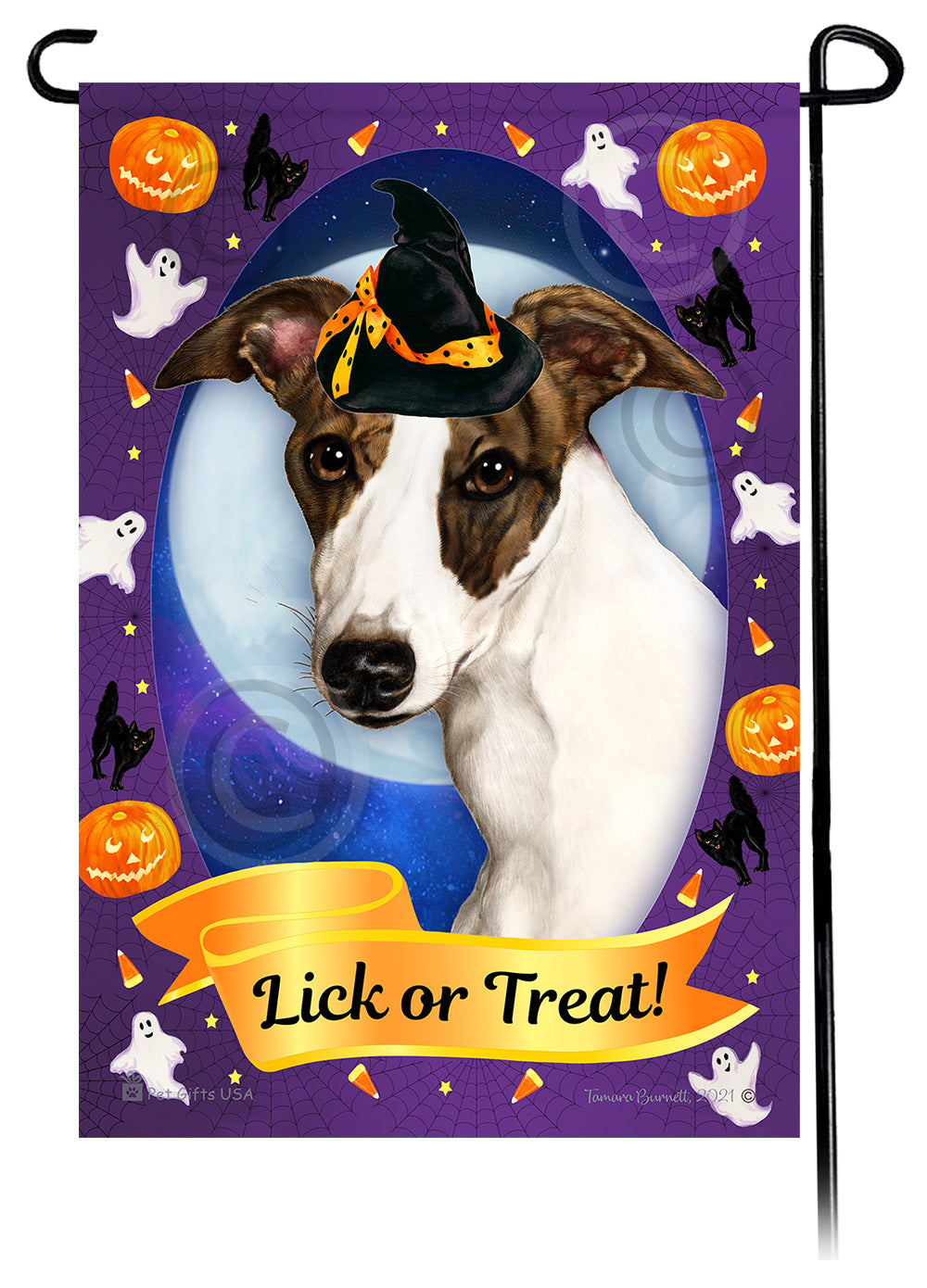 Whippet Halloween Howls - Garden Flag